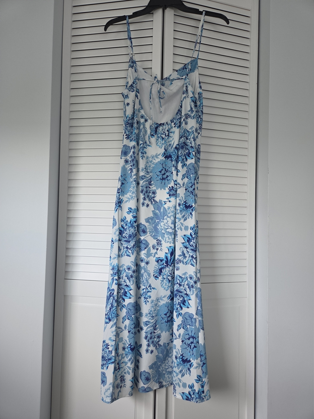 Petal & Pup Yelena Blue and White Floral Slip Midi Dress - Picture 10 of 12
